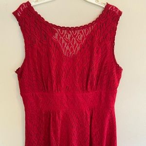 Dressbarn Red Sleeveless Empire Waist Dress